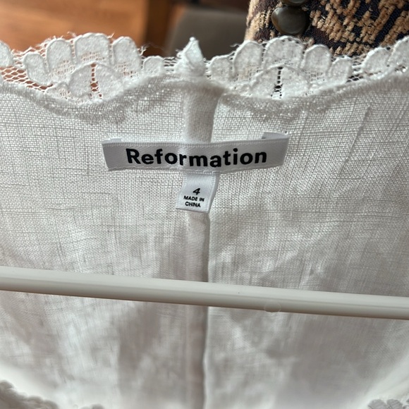Reformation Anabella Linen White Top size4 - Picture 6 of 8